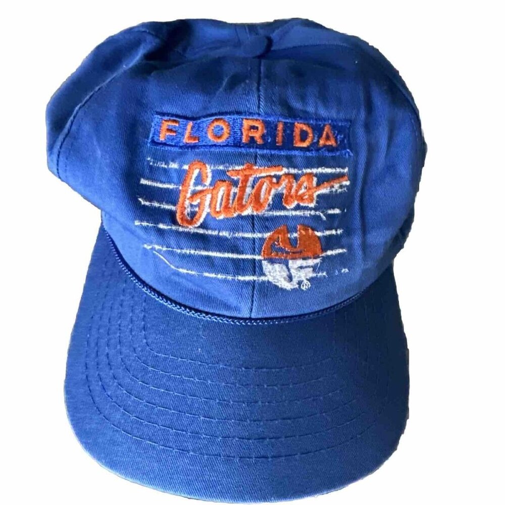 Vintage Florida Gators Snapback Hat Cap Logo Grunge Street Baseball Blue String